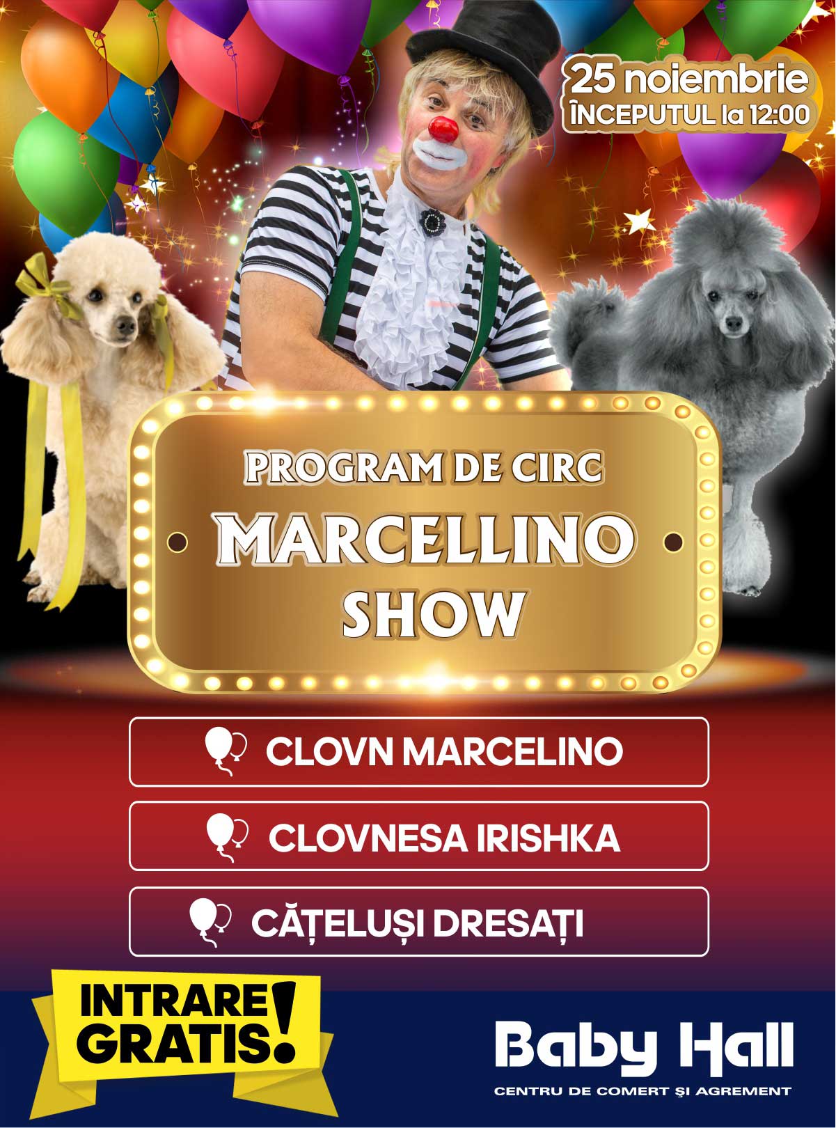 Marcelino-show și cățeluși dresați